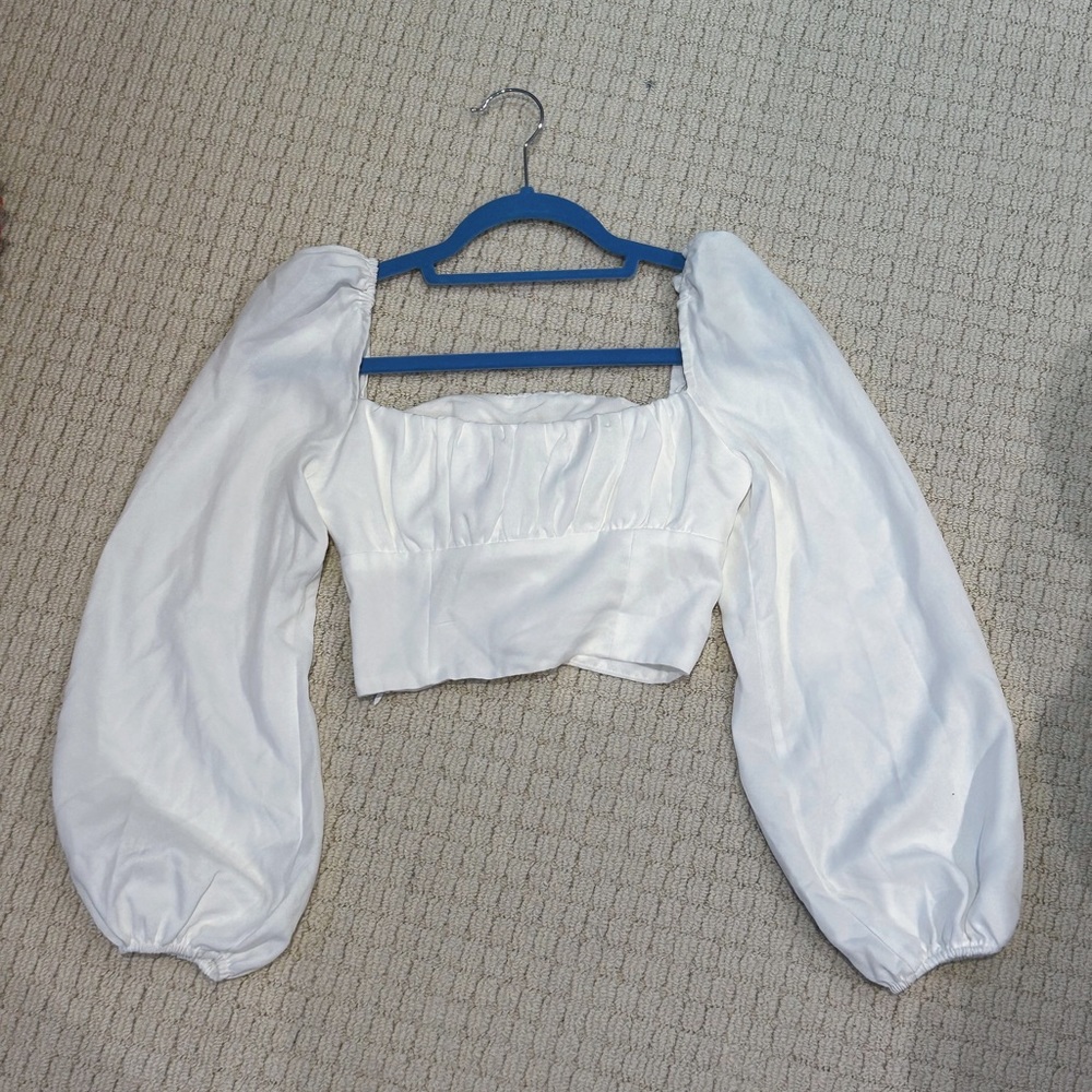 Princess Polly Ariah Long Sleeve Top, White, Size US 2